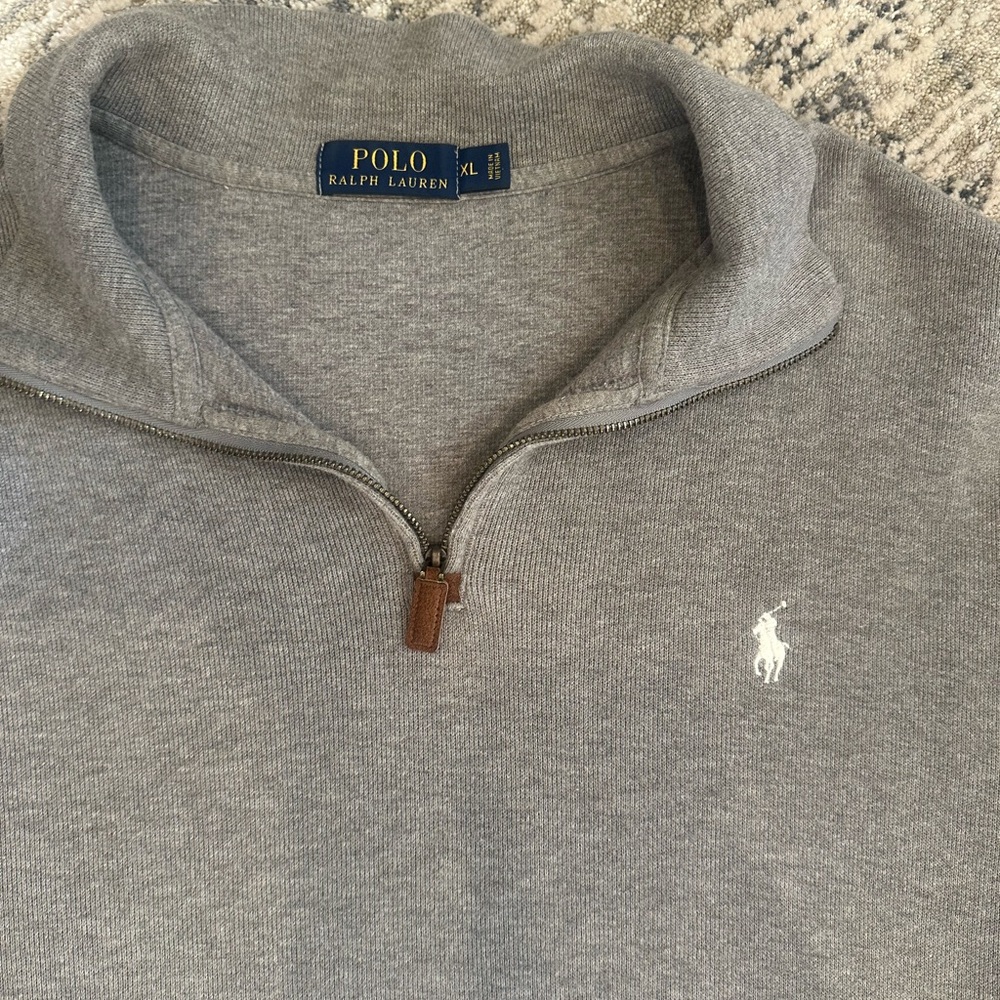Polo Ralph Lauren Estate-Rib Quarter-Zip Pullover parchment Cream Brown XL